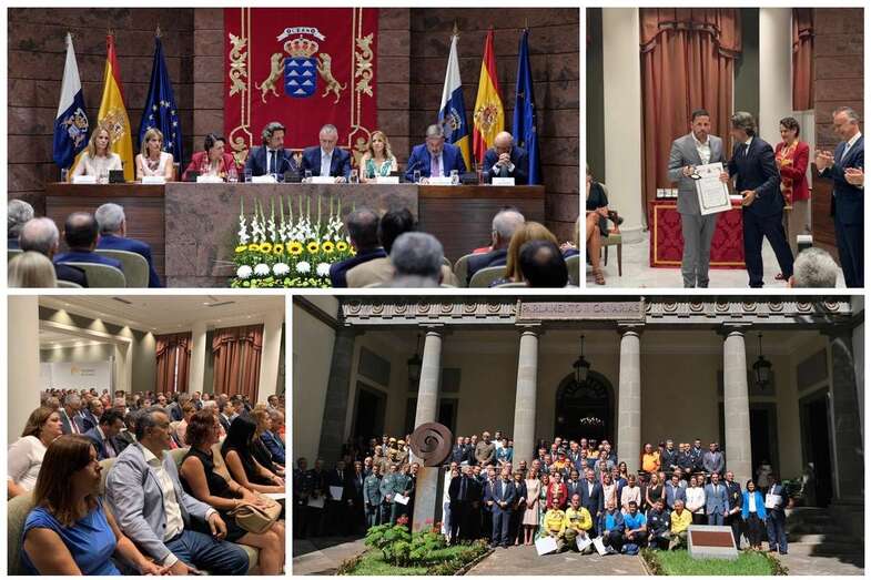 Momentos del acto de este miércoles en el Parlamento (Foto TA)